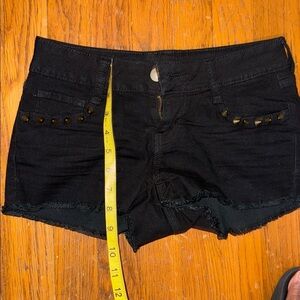 Black Studded Denim Shorts King Kylie Jenner 2000s Y2K
